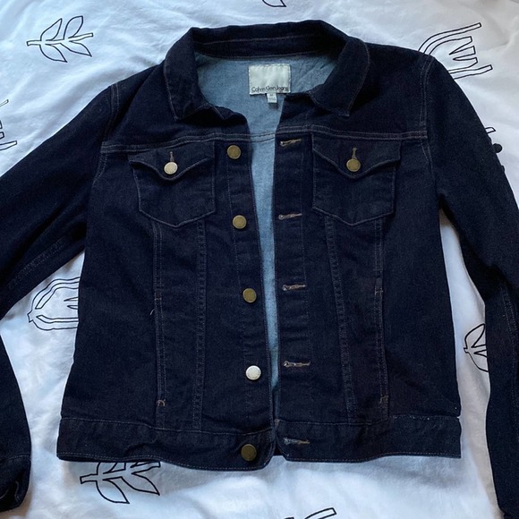 Calvin Klein Jeans Dark Blue Denim Jacket - Picture 2 of 6